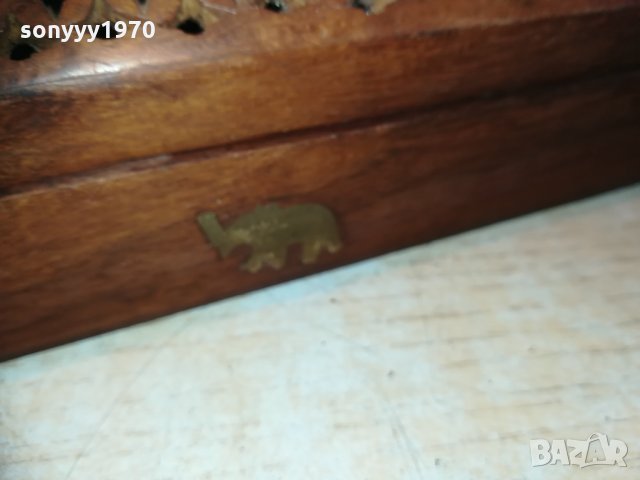 дървена кутия с златни слончета 0611201919, снимка 7 - Колекции - 30699659