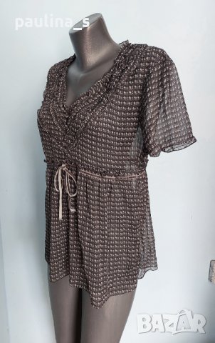 Ефирна блуза тип туника в сиво "Street One"® / голям размер , снимка 2 - Туники - 14174580
