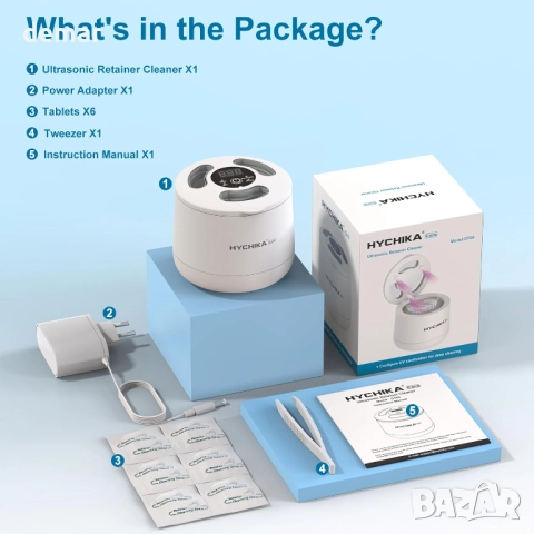 Ултразвукова машина за почистване с UV лъчи, 45kHz, 200 мл, 4 режима, снимка 8 - Други - 51512153