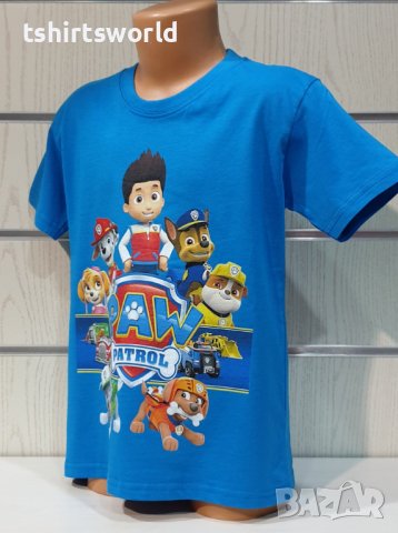 Нова детска тениска с дигитален печат PAW Patrol (Пес патрул) в син цвят, снимка 8 - Детски тениски и потници - 37355449