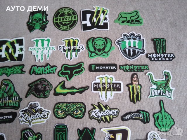 Гланцирани самозалепващи стикери Монстър Енерджи Monster energi  Фокс FOX  Raptor Динозавър за колел, снимка 8 - Аксесоари и консумативи - 37834004