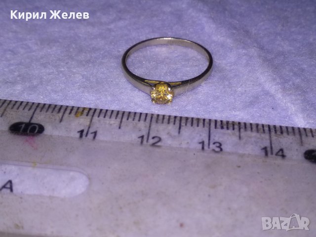 СРЕБЪРЕН СКЪПОЦЕНЕН ПРЪСТЕН СРЕБРО CBAC S925 с МАРКИРОВКА и На КАМЪКА Жълт ТОПАЗ СВАРОВСКИ 40167, снимка 2 - Пръстени - 42762737