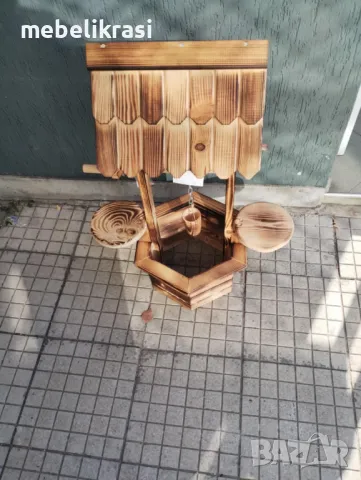 Малък декоративен кладенец с 2 поставки за цветя с височина 80 см.. , снимка 5 - Градински мебели, декорация  - 47902776