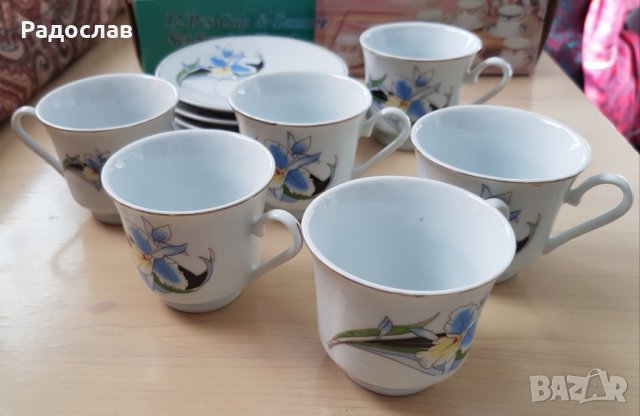 Продавам порцеланов сервиз за кафе рисуван на , снимка 3 - Прибори за хранене, готвене и сервиране - 35496872