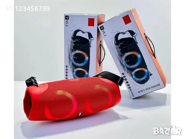 Голяма портативна мощна блутут колона Booms Box 3 RGB, снимка 4 - Тонколони - 52270149