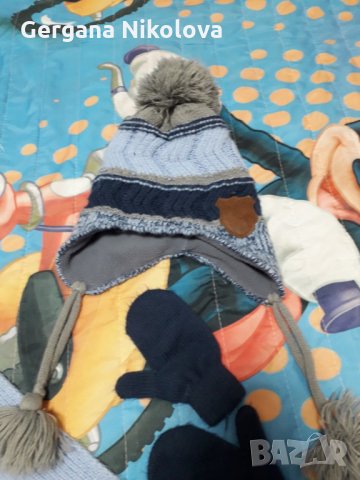 Зимна шапка,шал и ръкавички за бебе, снимка 4 - Бебешки шапки - 31101028