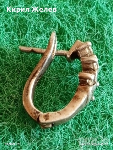 Винтидж сребърна обеца с инкрустирани кристали 52968, снимка 4 - Обеци - 53982104