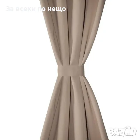 2 бр. Бежови затъмняващи завеси с метални пръстени 135 x 245 см, снимка 4 - Пердета и завеси - 47826646