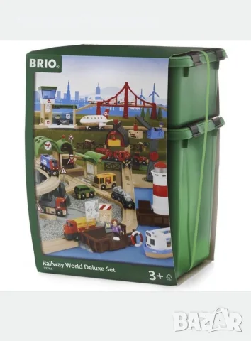 Дървен комплект Brio Railway World Deluxe set, снимка 2 - Влакчета, самолети, хеликоптери - 56480966