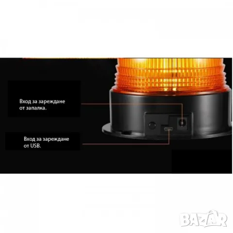 Соларна LED сигнална лампа маяк 95mm x 115mm 12V оранжева 18 SMD LED, снимка 3 - Аксесоари и консумативи - 55865249