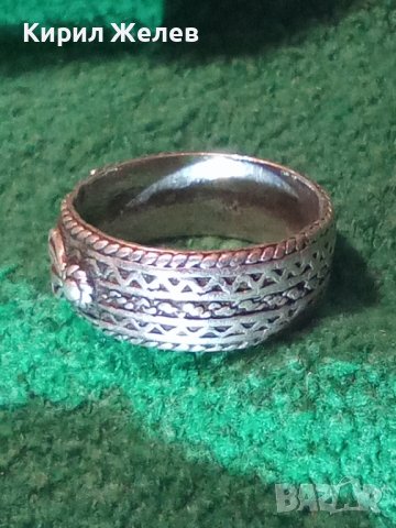СТАРИНЕН СРЕБЪРЕН РЯДЪК РЪЧНО ПРАВЕН ПРЪСТЕН с ПЕЧАТ на МАЙСТОРА КОЛЕКЦИОНЕРСКИ УНИКАТ 28763, снимка 3 - Антикварни и старинни предмети - 37277521
