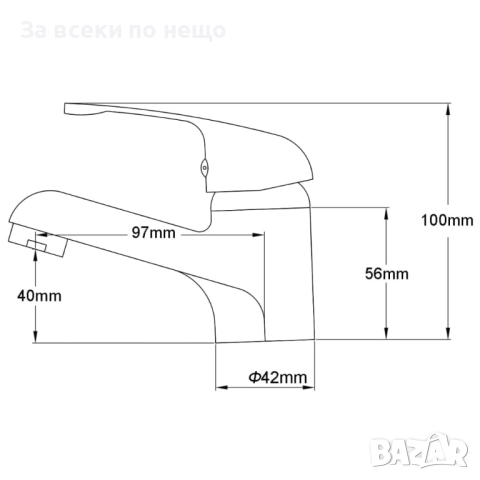 Смесител за мивка, хром Код P1086, снимка 6 - Смесители - 51437496