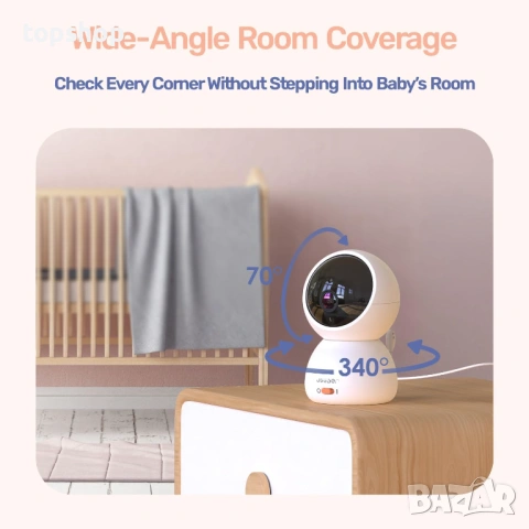 Чисто нов Бебефон JeeBer 1080P HD – Смарт Монитор с Wi-Fi, Апликация и 4" IPS Екран, снимка 5 - Бебефони - 53906969