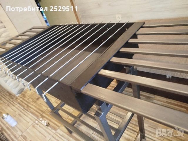 Барбекю скара на дървени въглища НОВО Подсилено 38кг скара плътен квадрат от 10мм 60 на 40 , снимка 7 - Барбекюта - 49311501