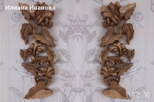 Дървено пано с Красиви Листа - Картина за стена - дърворезба