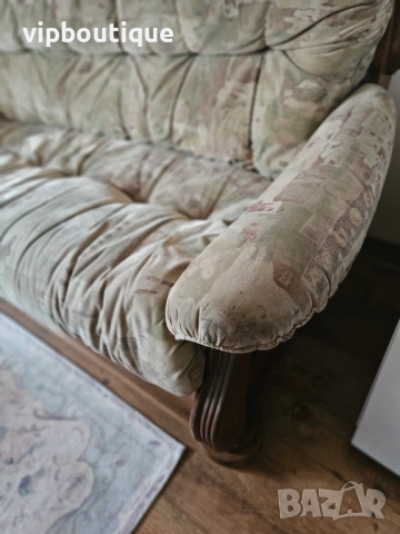 Диван от масивно дърво и функция сън  200х90, снимка 3 - Дивани и мека мебел - 51636261