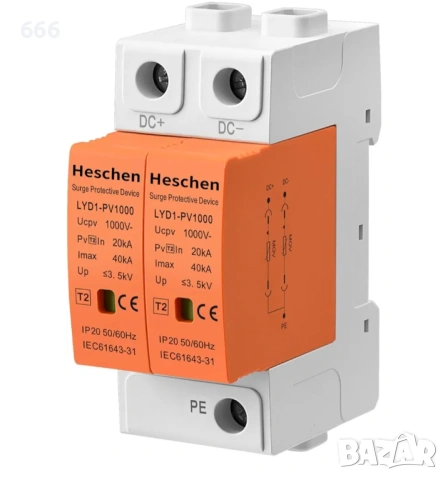 Устройство за защита от пренапрежение Heschen за фотоволтаични системи, снимка 9 - Друга електроника - 53154379