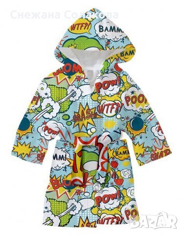 Цветни и меки детски халати с качулка, снимка 1 - Хавлии и халати - 38757273