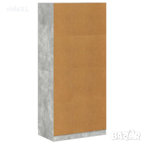 vidaXL Гардероб, бетонно сив, 90x52x200 см, инженерно дърво, снимка 8 - Гардероби - 56147777