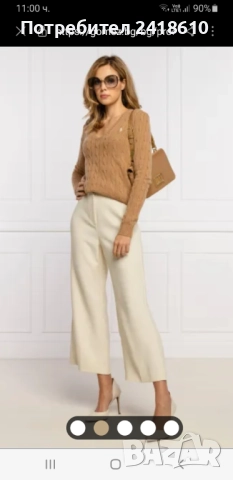 POLO Ralph Lauren Cable Wool  V - Neck Size S ОРИГИНАЛ! Дамски Пуловер!