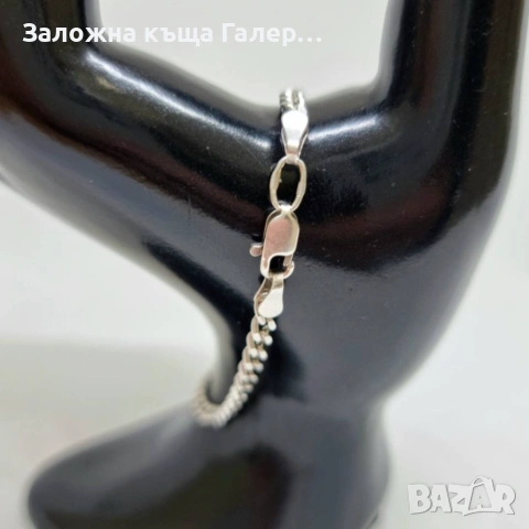 Сребърна гривна 925 тип "Панцер" – 4,93 г, снимка 3 - Гривни - 54214797