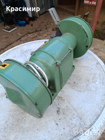 Немски монофазен шмиргел 450W "HANNING" - работещ, снимка 4 - Други инструменти - 52921164