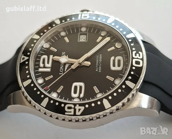 Ръчен часовник Longines HydroConquest Automatic L3.641.4 Черен циферблат 39 мм водолазен часовник, снимка 3 - Мъжки - 55746720