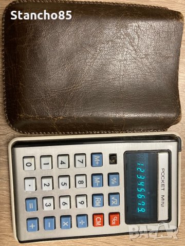Стар калкулатор със кожен калъф, снимка 4 - Друга електроника - 31801530