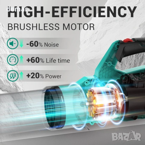Безжична духалка за листа DCA 20V с батерия 4.0Ah и зарядно устройство, безчетков мотор, снимка 2 - Други инструменти - 54226497