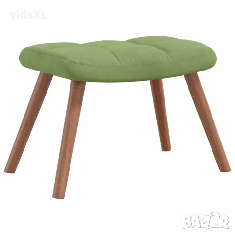 vidaXL Люлеещ се стол с табуретка, светлозелен, кадифе, снимка 8 - Столове - 56146932