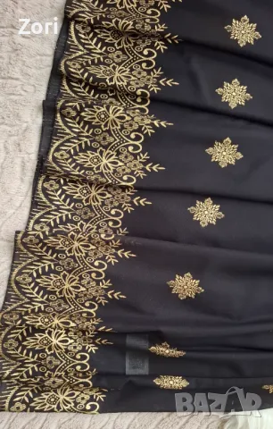 РАЗКОШНА черна рокля със златиста щампа 2ХЛ/3ХЛ размер , снимка 5 - Рокли - 50175291