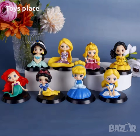 Комплект фигурки Принцесите на Дисни, Disney princess, фигурки за торта или игра Ариел, Рапунцел, Сн, снимка 2 - Фигурки - 51587701