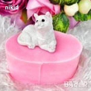3D цяло легнало коте силиконов молд форма калъп гипс фондан шоколад свещ