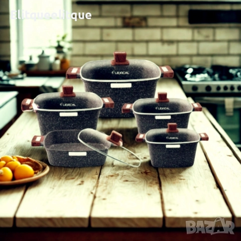Гранитен комплект касероли от 10 части за кулинарни шедьоври Lexical – IMPERIAL FORGE SERIES, снимка 3 - Съдове за готвене - 52185309