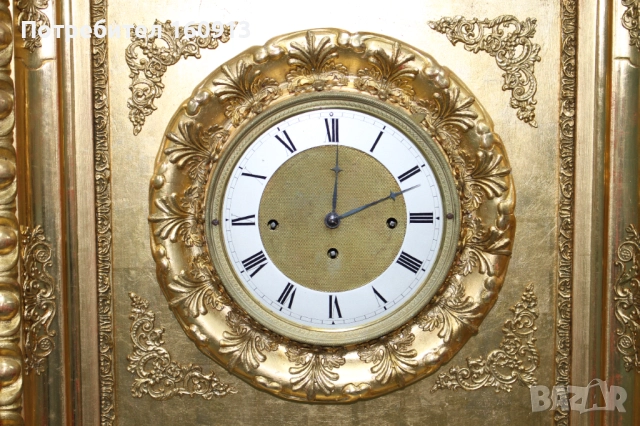Оригинален античен австрийски стенен часовник с позлатена рамка., снимка 4 - Антикварни и старинни предмети - 51455435