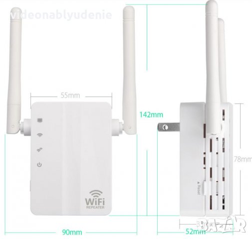 300Mbps 20dBm 2.4GHz 802.11n/g/b Media Bridge Access Point Repeater Усилващ WiFi Сигнала с 300 Mетра, снимка 8 - Рутери - 31770076