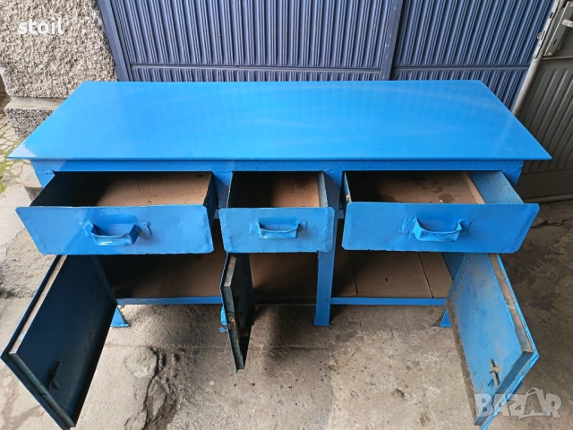 Работна маса с метален плот , снимка 5 - Други машини и части - 54277115