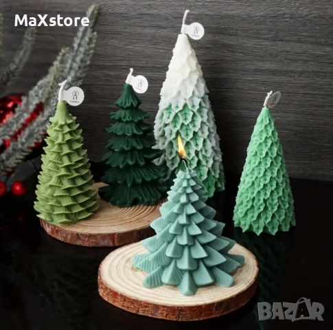3D 4 модела елхи елха Силиконов молд форма за свещи гипс смола, снимка 2 - Форми - 51951248