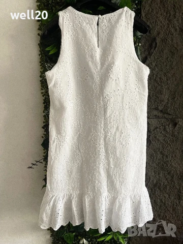 Лятна бяла рокля, рязана бродерия, снимка 4 - Рокли - 51004940