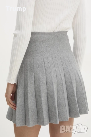 Сладка къса пола, плисе, фино плетиво, цвят сив , снимка 2 - Поли - 51862677