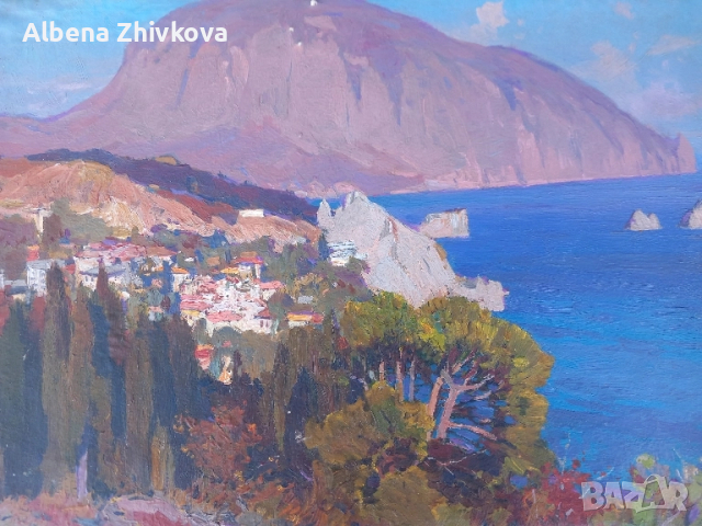 масло на картон много стара работа, снимка 2 - Картини - 52048961