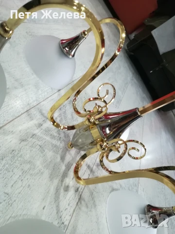 Полилей метал и стъкло/5 осветителни тела/-Австрия , снимка 7 - Полилеи - 50724465