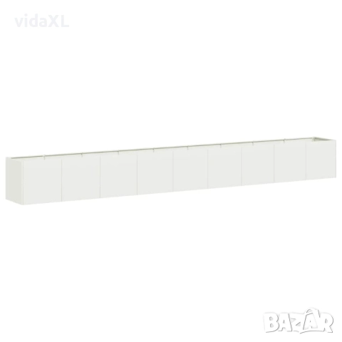 vidaXL Кашпа, бяла, 360x40x40 см, студеновалцувана стомана(SKU:860697), снимка 1
