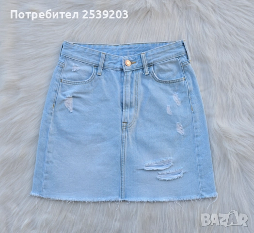 Дънкова пола H&M размер XS-S, снимка 4 - Поли - 51492820