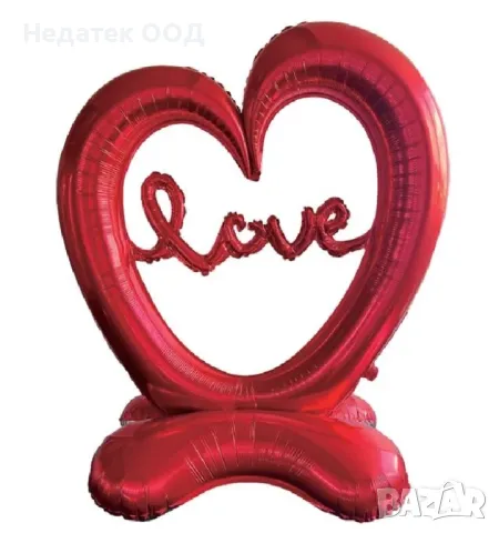 Парти балон за Свети Валентин сърце, 101x101 см