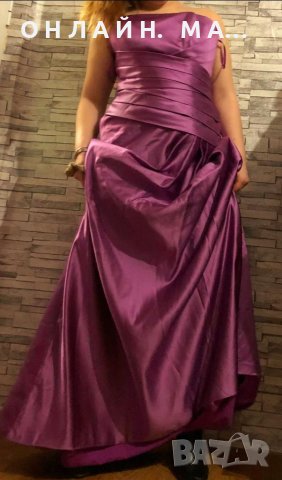 Дълга сатен коприна   рокля. , снимка 4 - Рокли - 40257578