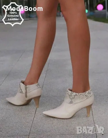 Намалени! Боти на ток - Ест. Кожа, снимка 2 - Дамски боти - 48122188