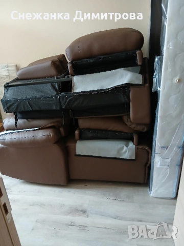 Ъглов диван от висококачествена еко кожа с реклайнер, снимка 3 - Дивани и мека мебел - 53323215