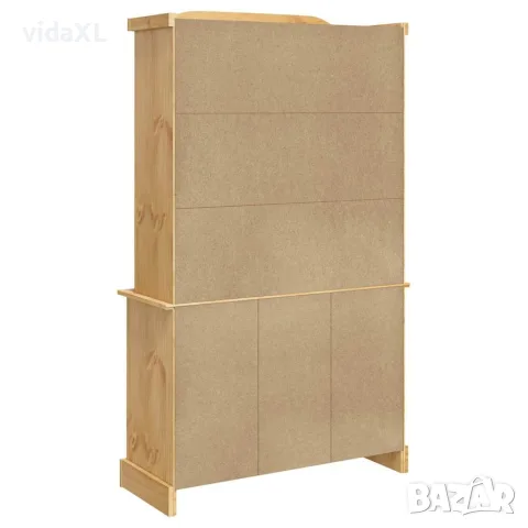 vidaXL Висок шкаф Corona, кафяв, 112x43x191,5 см, мексикански бор масив, снимка 7 - Бюфети - 56147358