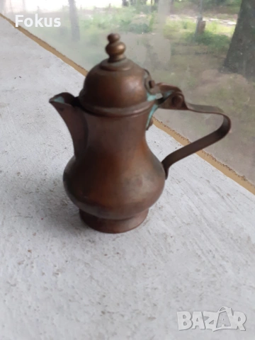 Малко медно ибриче кана ибрик бакър съд, снимка 2 - Антикварни и старинни предмети - 53378106